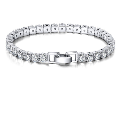 Zirconia Round Cut Tennis Bracelet 4 mm