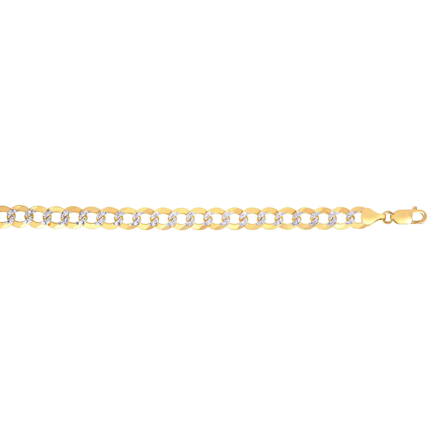 14K Gold Diamond Cut Cuban Curb Chain 12.18 mm