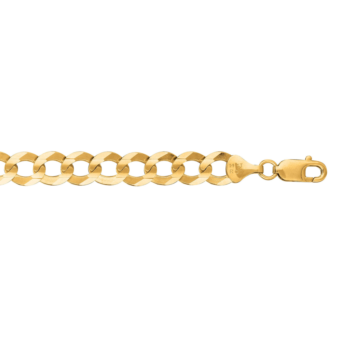 14K Gold Cuban Curb Bracelet 12.18 mm