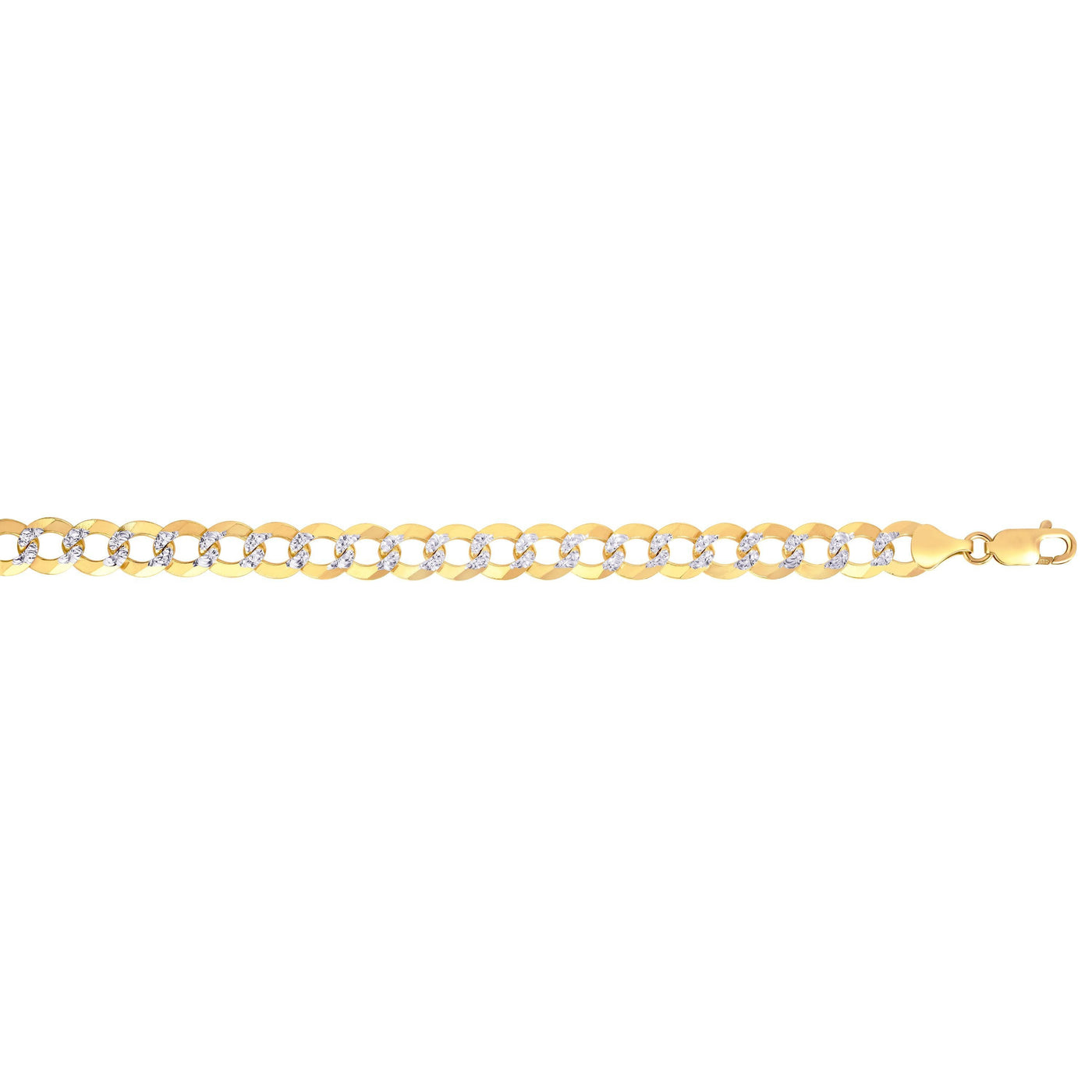 14K Gold Diamond Cut Cuban Curb Bracelet 12.18 mm