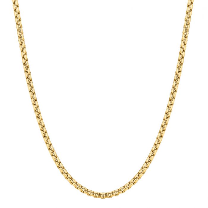 14K Gold Round Box Chain 3.4 mm