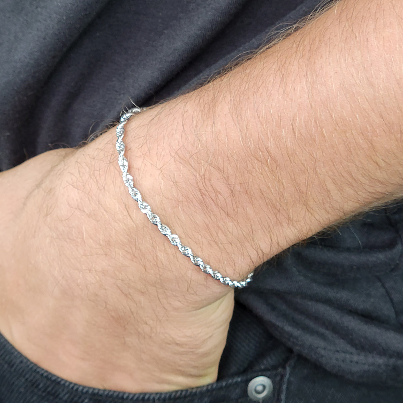 10K Gold Rope Chain Bracelet 2.9 mm