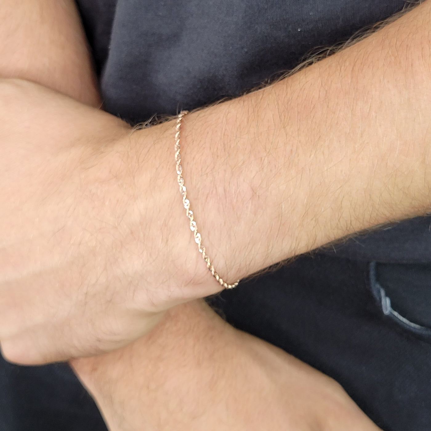 10K Gold Rope Chain Bracelet 1.9 mm