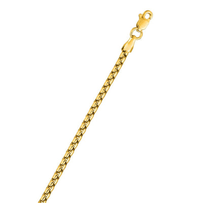 14K Gold Round Box Chain 2.5 mm