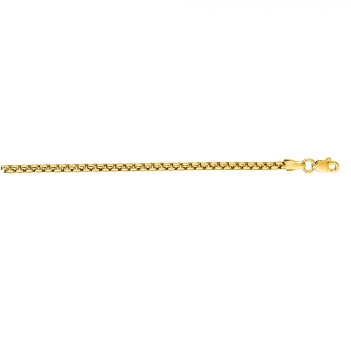 14K Gold Round Box Chain 3.4 mm