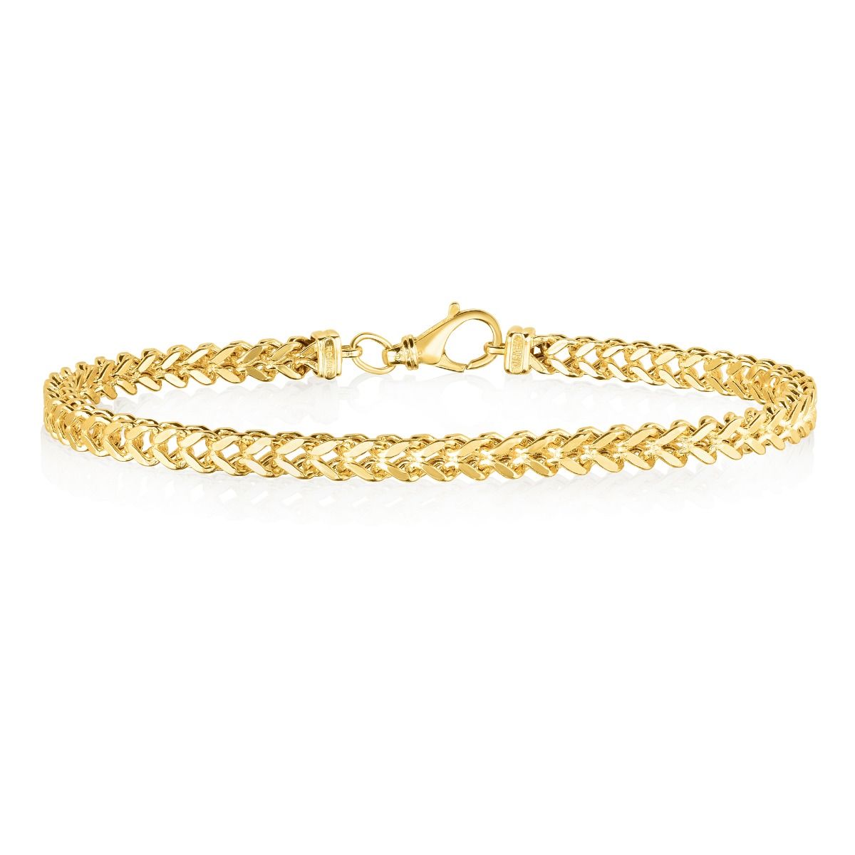 14K Gold Square Franco Bracelet 4.4 mm