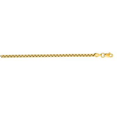 14K Gold Round Box Chain 2.5 mm