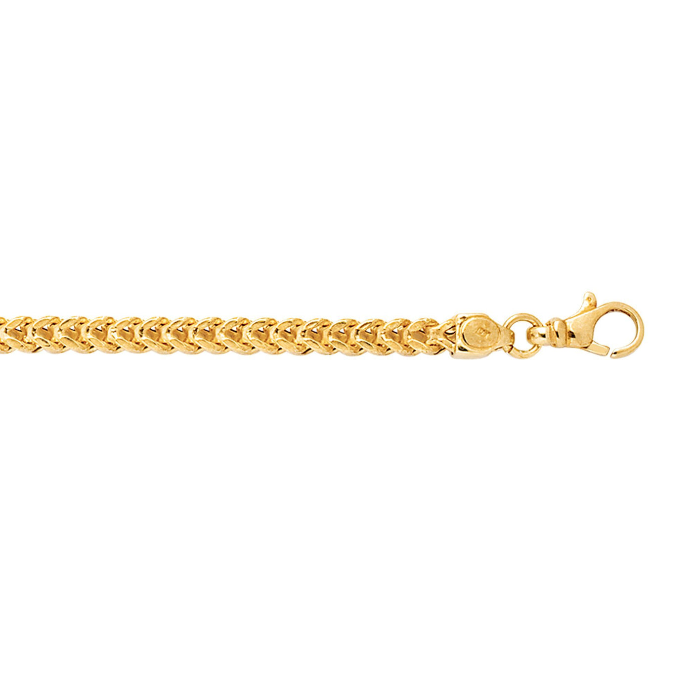 14K Gold Square Franco Chain 4.4 mm