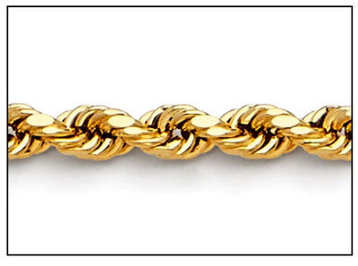 14K Gold Rope Diamond Cut Chain 4.0 mm