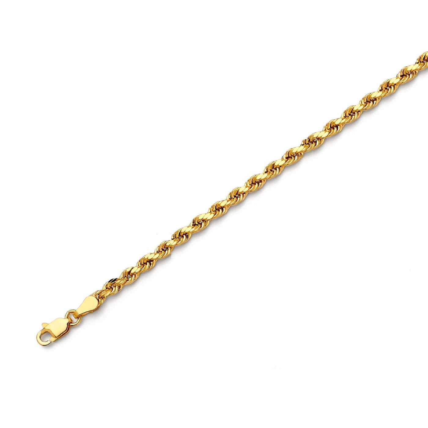 10K Gold Diamond Cut Rope Chain 3.0 mm