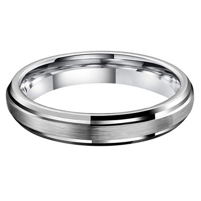 Stepped Beveled Edges Tungsten Ring